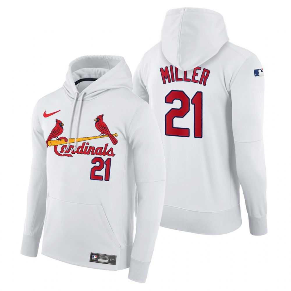 Men St.Louis Cardinals 21 Miller white home hoodie 2021 MLB Nike Jerseys